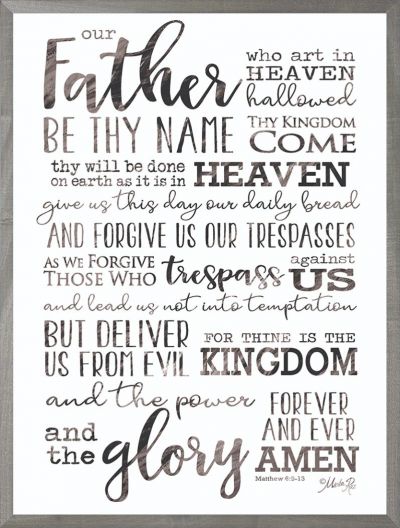 Our Father - 18x24 - Farmhouse Gray Frame
