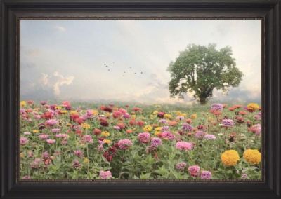 Zinnia Field Landscape Wall Art