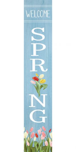 Welcome Spring Porch Sitter - 8" x 43"