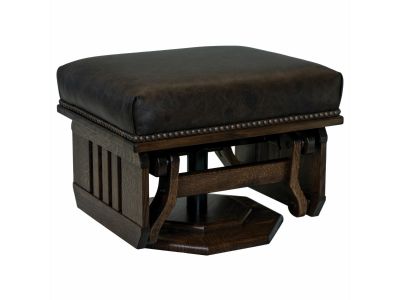 Mission Swivel Gliding Ottoman With Slatted Sides