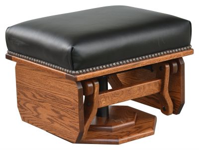 Mission Swivel Gliding Ottoman With Solid Sides