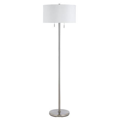 Calais Brushed Steel Modern Floor Lamp