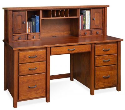 Eshton Double Pedestal Desk w/Hutch
