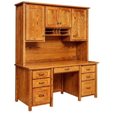 Shelton Double Pedestal Desk w/Hutch