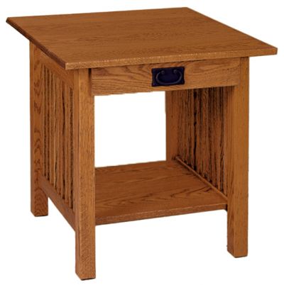 Mission Square End Table With Drawer