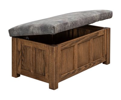 Paneled Mission Storage Ottoman