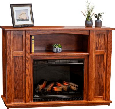 Mission Electric Storage Fireplace Mantel