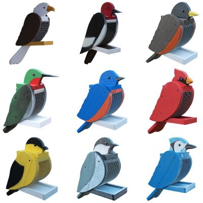 The Woodpecker Family Handcrafted Bird-shaped Bird Feeder