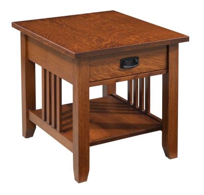 Prairie Mission Square End Table w/Drawer