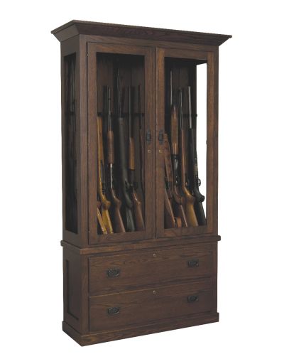 12 Gun Wall Cabinet w/Drawers
