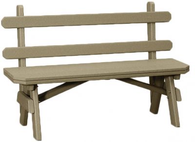 Garden Poly Bench With Back