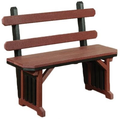 Mission Poly Bench with Back