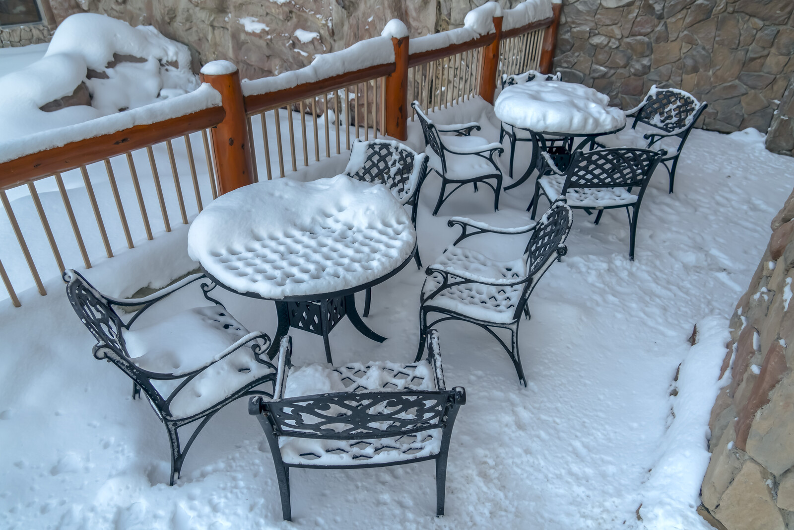 Snowy Outdoor Furniture