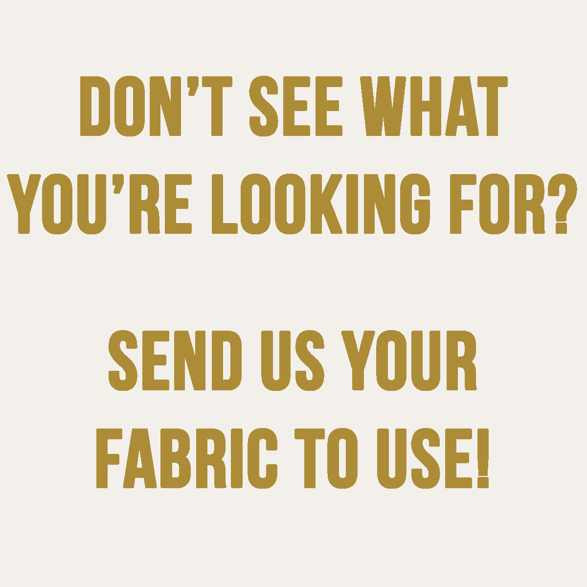 Bring Your Own on Fabric